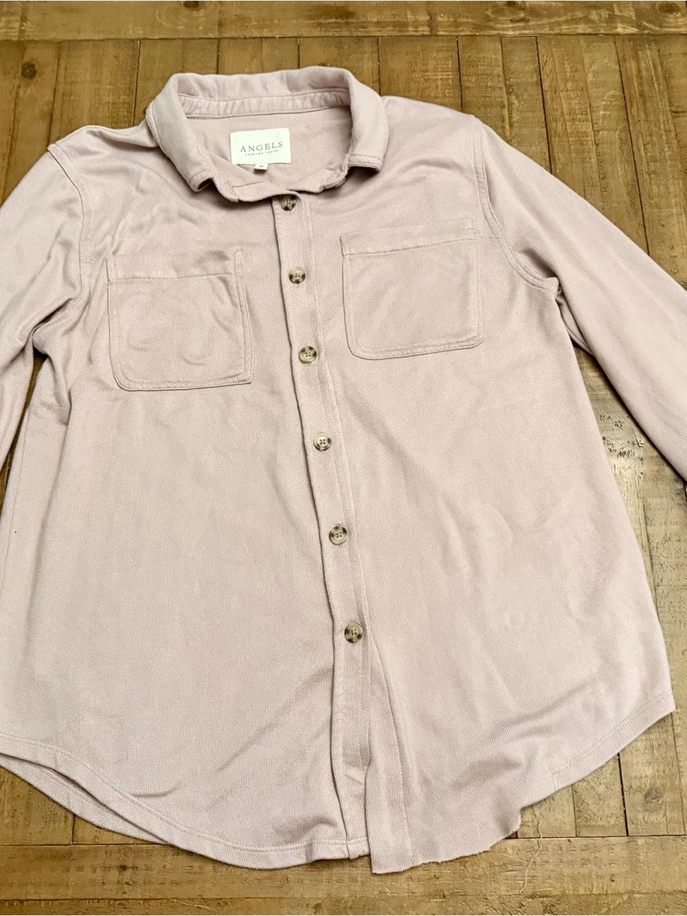 Angels Women’s Light Lavender Button-Down Shirt